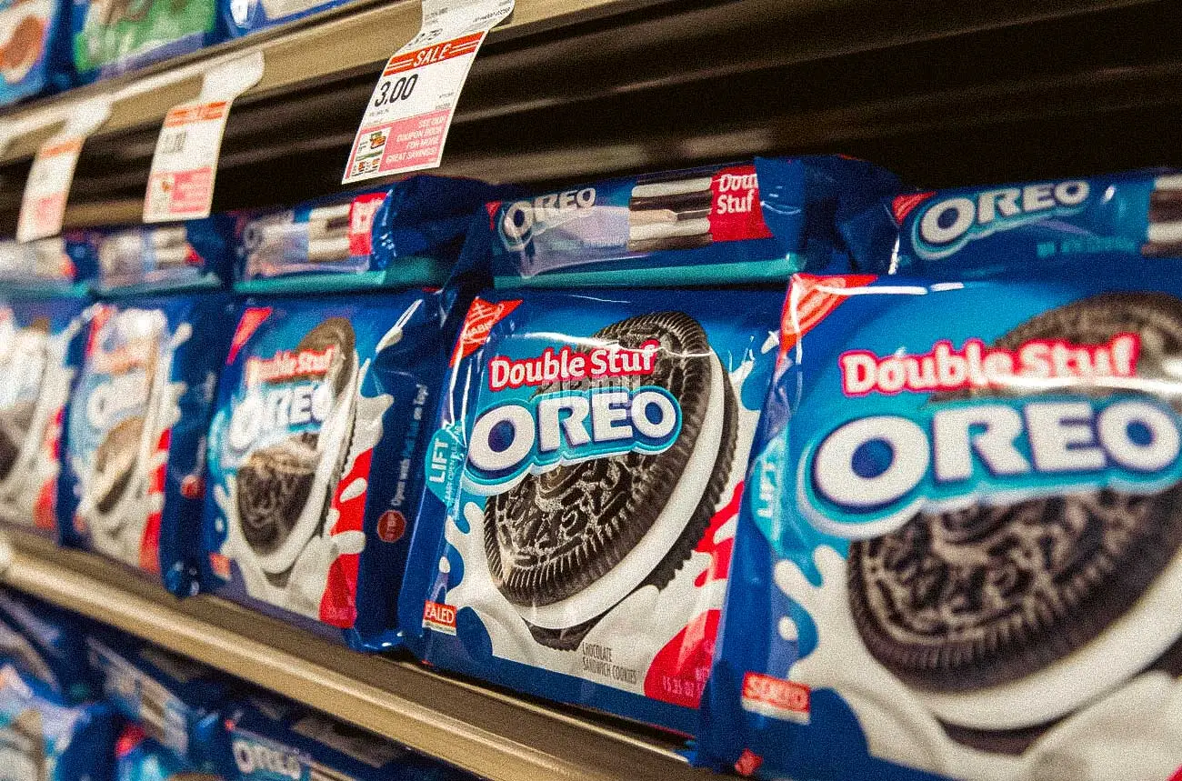 Oreo cookies contain palm oil. According to Greenpeace, their suppliers destroyed more than 70,000 hectares of forest between 2015 and 2017. Photo: Sara Stathas / Alamy