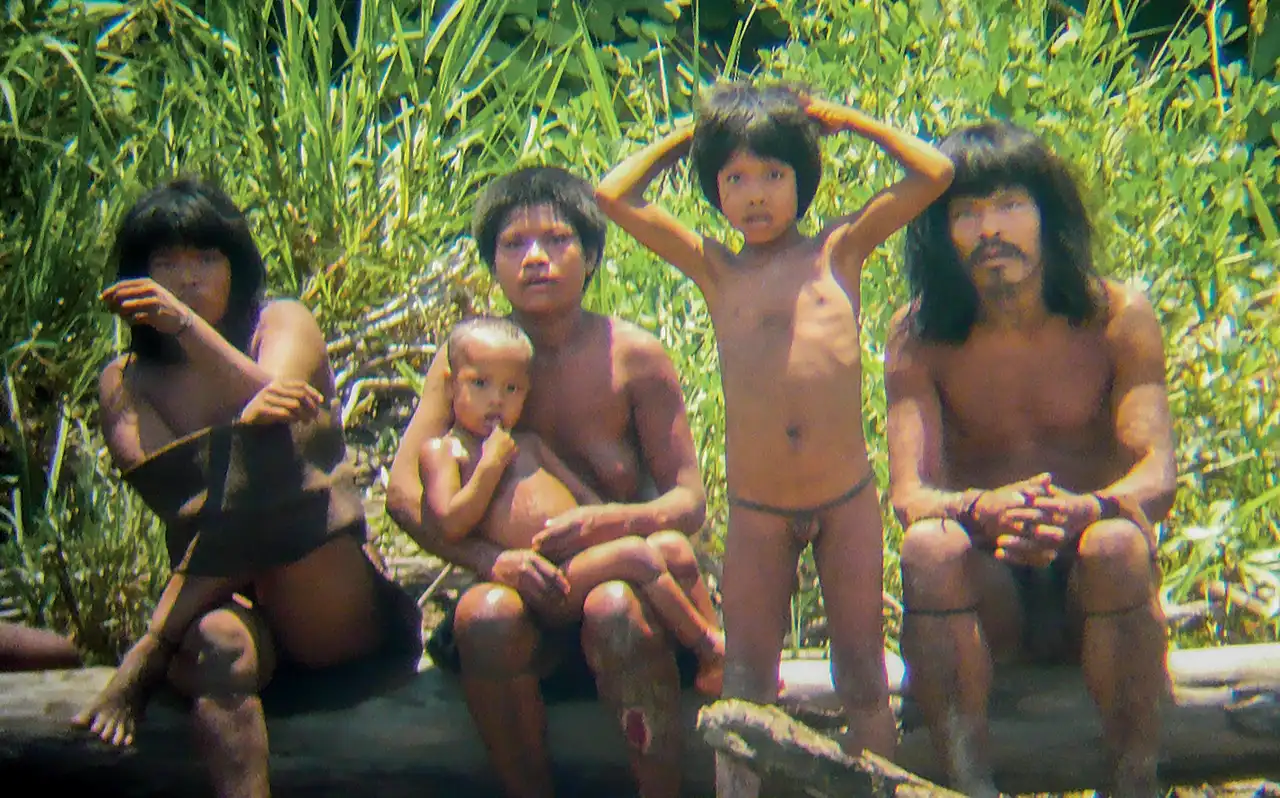 Uncontacted Mashco Piro on the riverbank near Manú National Park, 2011. Photo: Jean-Paul Van Belle