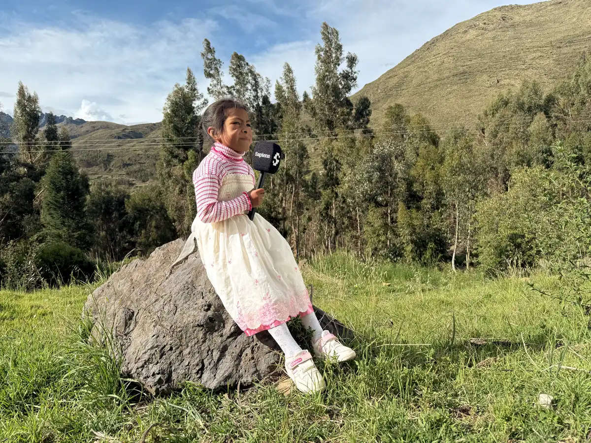 One of our young presenters during filming. Photo: Sapiens