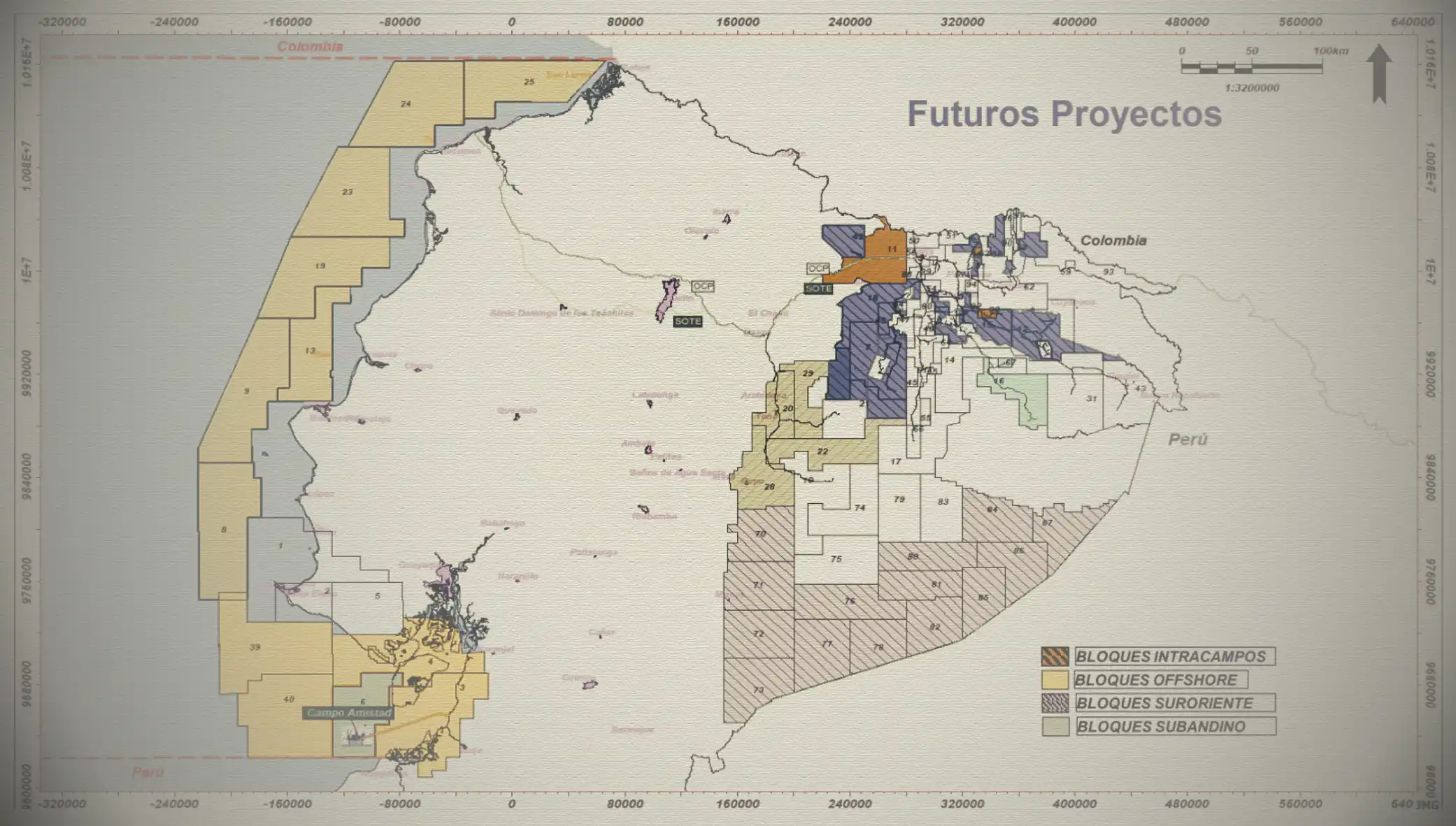 Official map of Ecuador’s “Hydrocarbon Roadmap”: 49 oil projects covering an area comparable to the entirety of Belgium, overlapping the territories of seven Indigenous peoples of the Amazon. Source: Government of Ecuador.