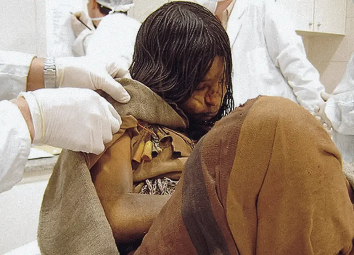 La Doncella, the oldest of the three Inca child mummies discovered in 1999 near Llullaillaco, Argentina. Photo: grooverpedro / Wikimedia Commons