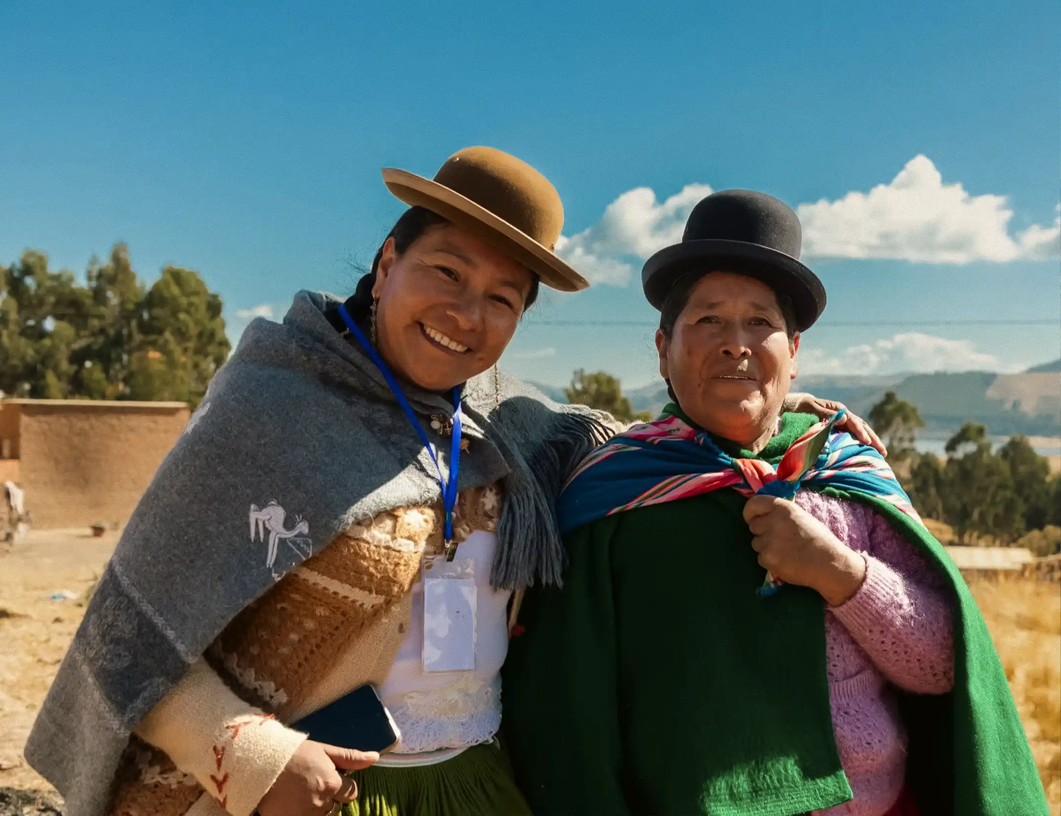 Soraya Poma (left) is the president of the Network of Women Leaders United in Defense of Water and Lake Titicaca. Photo: Misión 21