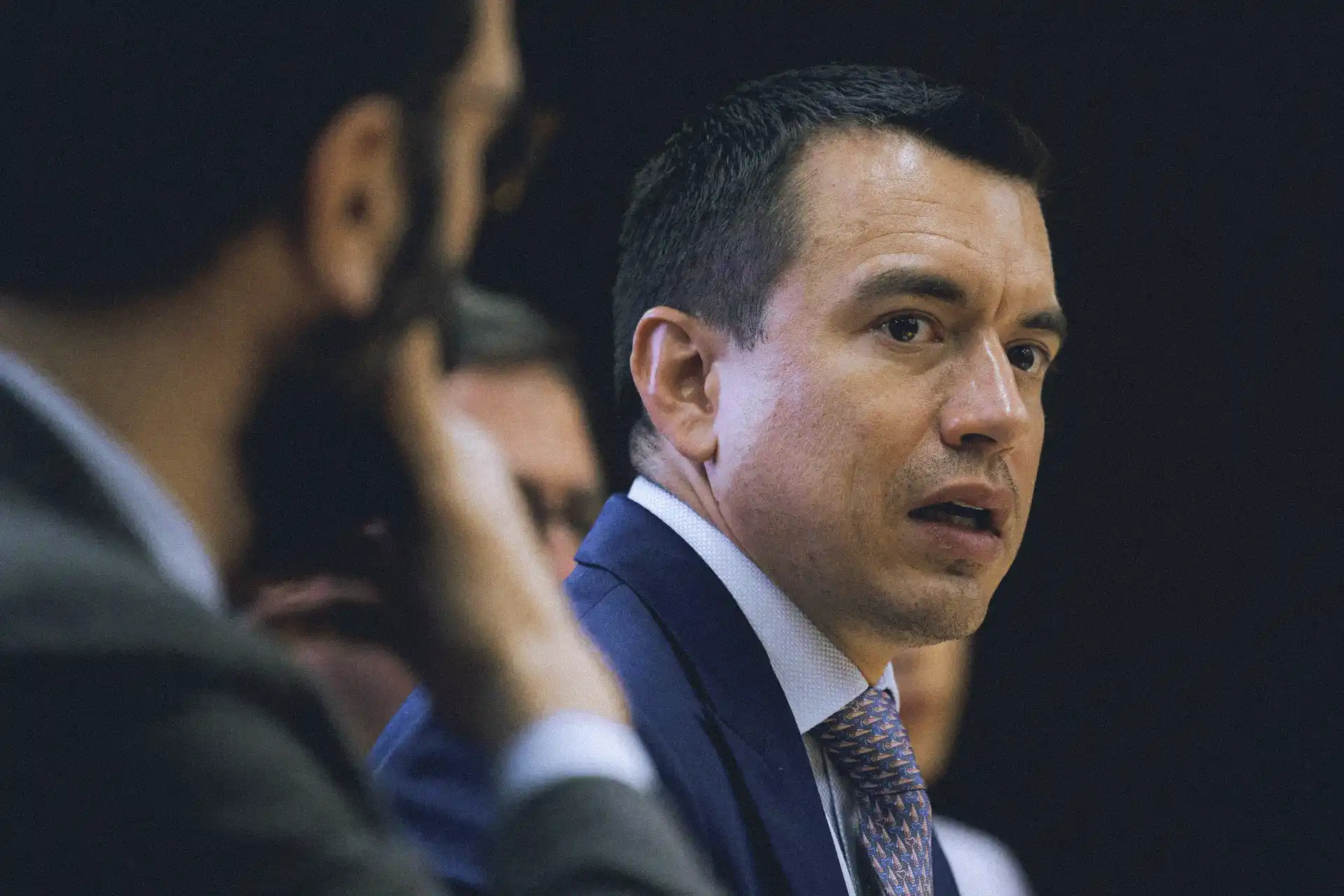 Daniel Noboa, President of Ecuador, amid a term marked by tensions between economic development and Indigenous rights. Photo: EFE/Daniel Gonzalez